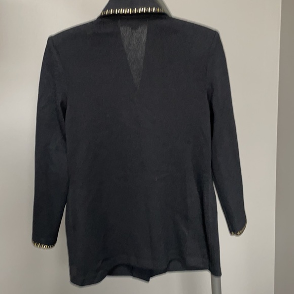 ST JOHN Black Jacket/Blazer with gold trim and gold buttons. Like New. - Picture 5 of 7